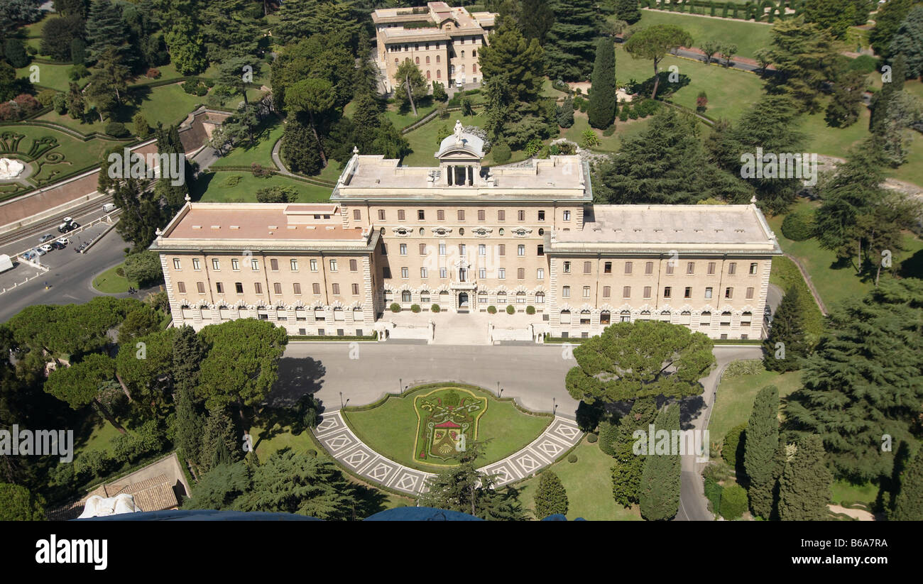 Vatican`s government from the Dome of St Peter s Basilica Italy Stock Photo